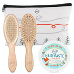 Baby / Toddler Hairstyling Set With Soft Bristle Hairbrush, Hard Bristle Hair Brush & Hair Paste