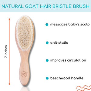 Baby / Toddler Hair Brush Set With Soft Hairbrush, Hard Bristle Brush & Cradle Cap Brush - Lane & Co
