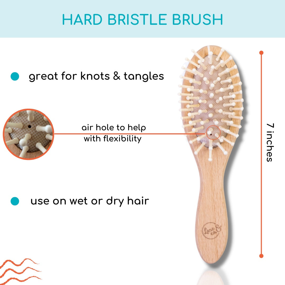 Baby / Toddler Hair Brush Set With Soft Hairbrush, Hard Bristle Brush & Cradle Cap Brush - Lane & Co