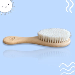 Natural Bristle Wooden Hairbrush for Newborn, Baby and Toddler - Lane & Co