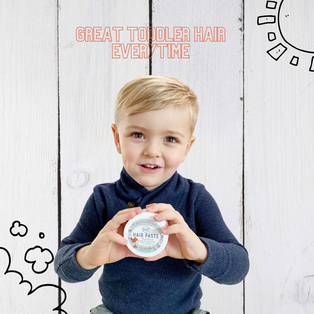 Baby / Toddler Hairstyling Set With Natural Bristle Wooden Hairbrush & Hair Paste - Lane & Co